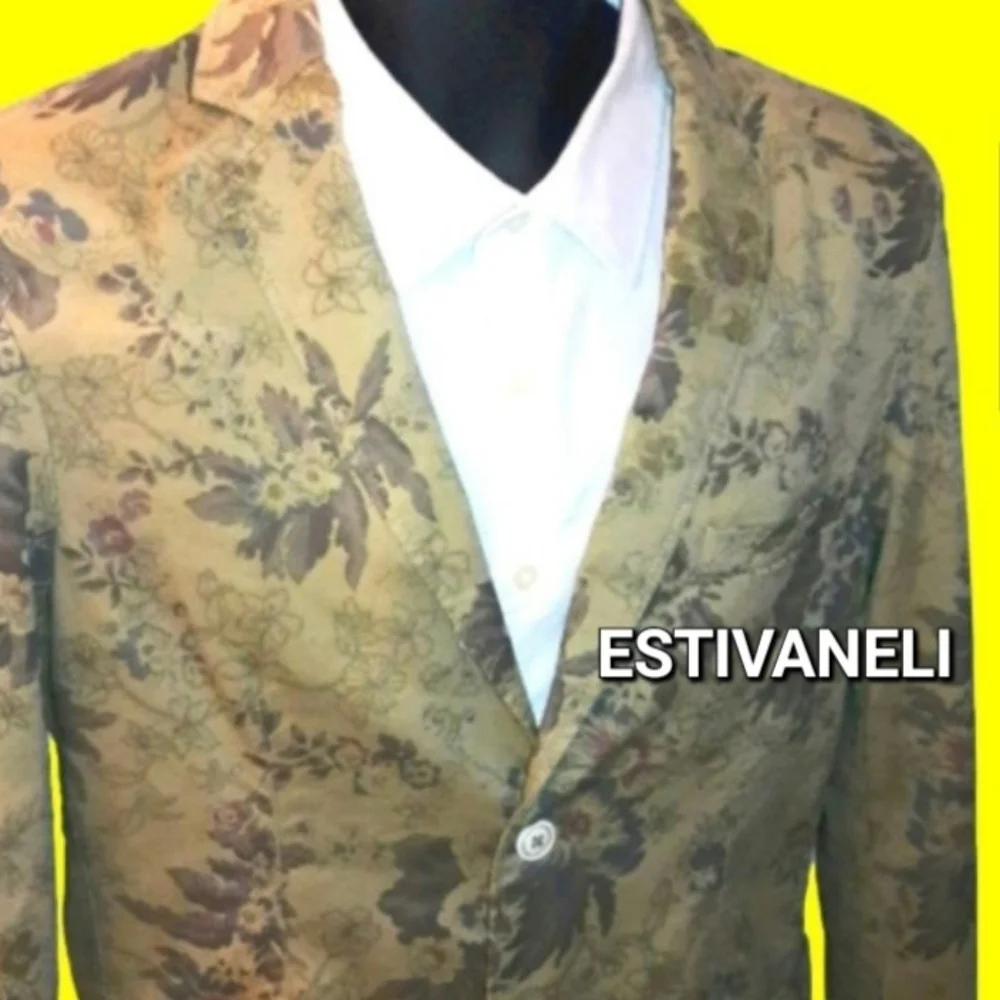 ESTIVANELI Botanical Print Euro Style Sportcoat, 40L